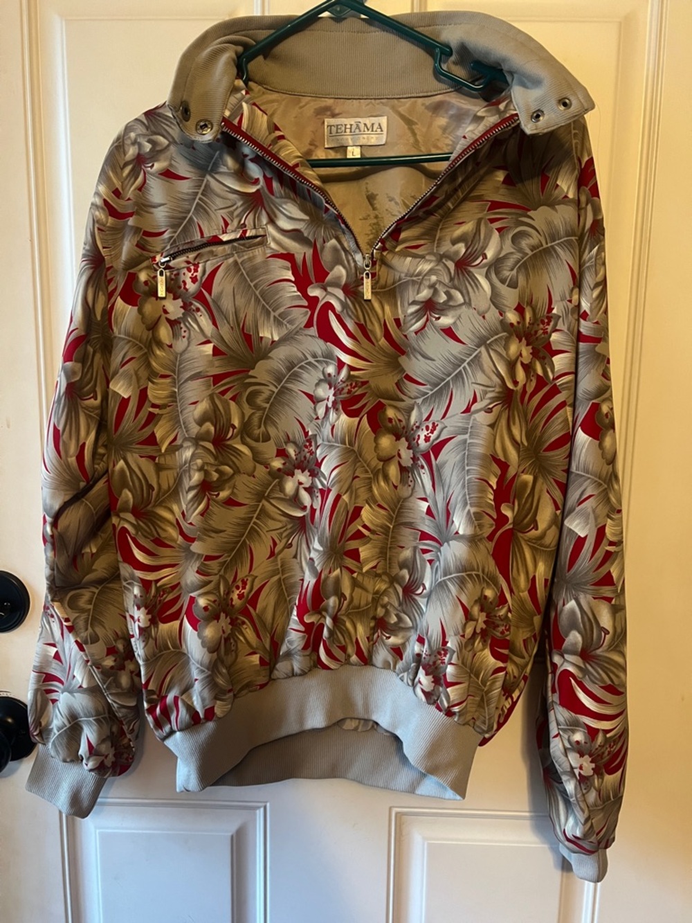TEHAMA Women’s Floral Quarter Zip Pull Over Performance size Large